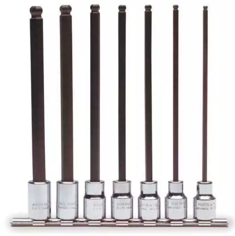 PROTO J4900BD Extra Long Socket Bit Set, 3/8 In Dr, 7 pc