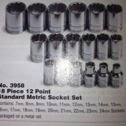 SK 18 Piece 3/8" Drive 12 Point Chrome Socket Set 7-24 mm