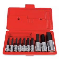 PROTO J4900A Socket Bit Set, 3/8, 1/2 In Dr, 10 pc