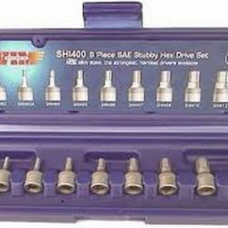 9-Piece 1/4 in. Dr SAE 3/32 in. - 3/8 inStubby Hex Bit Set VIMSHI400