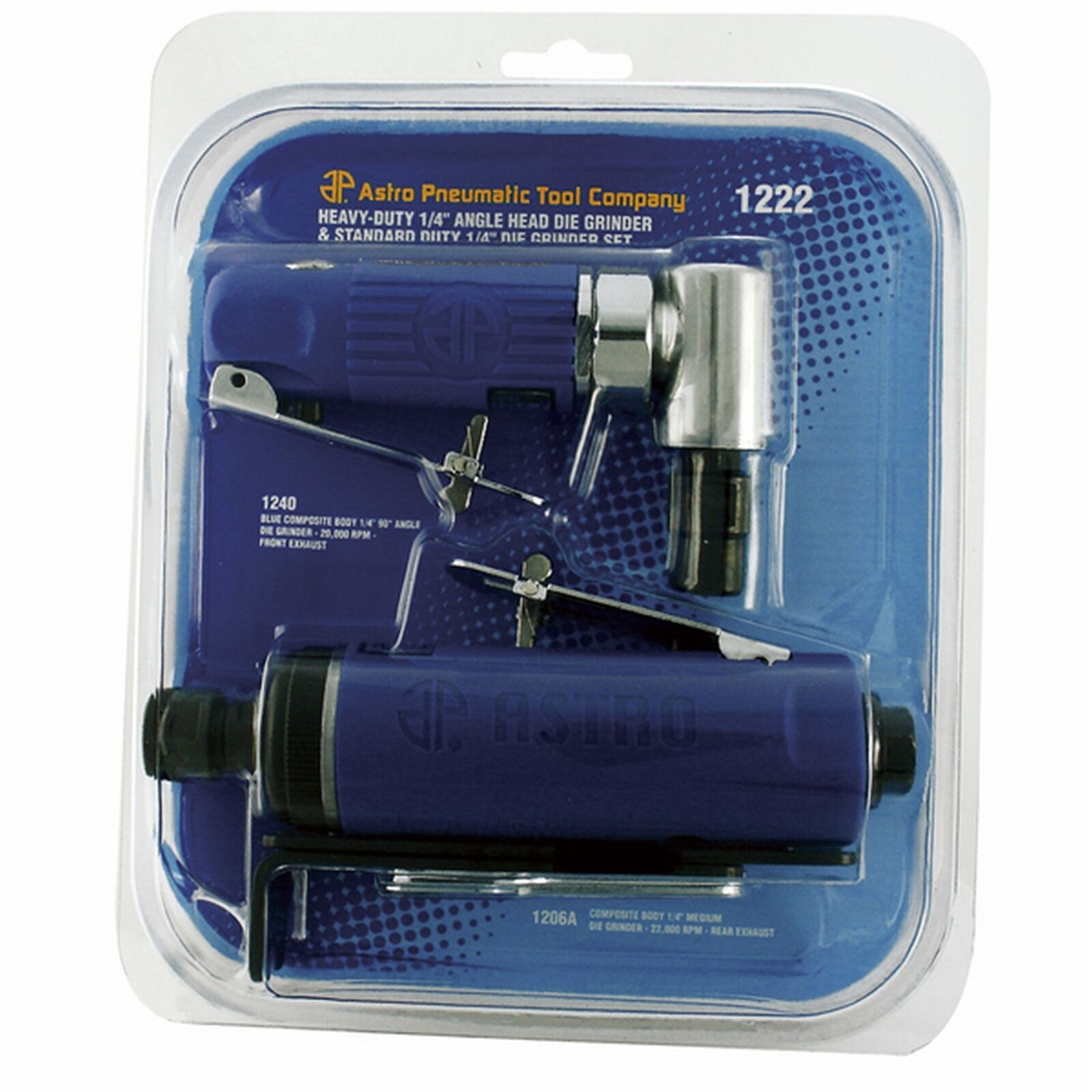 ASTRO 1222 1/4" Angle Air Grinder & Air Die Grinder Set