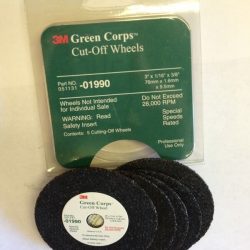 3M 1990 Green Corps Cut Off Wheels 3 X 1/16 X 3/8