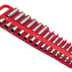 Lisle 40200 3/8 in. Drive Red Magnetic Socket Holder for 28 Sockets