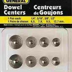 8 Piece Dowel Center Set  1/4" 5/16 " 3/8" 1/ 2 ' GEN  888