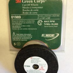 3M 1989 Green Corps Cut Off Wheel 3" X 1/32" X 3/8", 5 Pc In A Pack