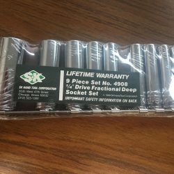 SK4908 9 piece 1/4" drive fractional deep socket set