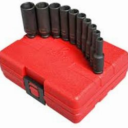 Sunex 1830 1/4" Dr. 10 Pc. SAE Deep Magnetic Impact Socket Set